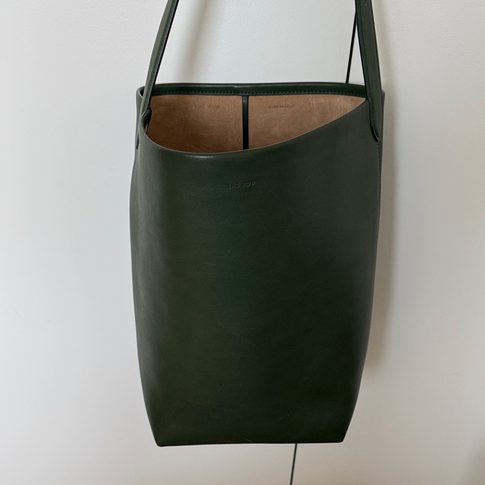 The Row Medium N/S Park Tote Saddle Moss Green